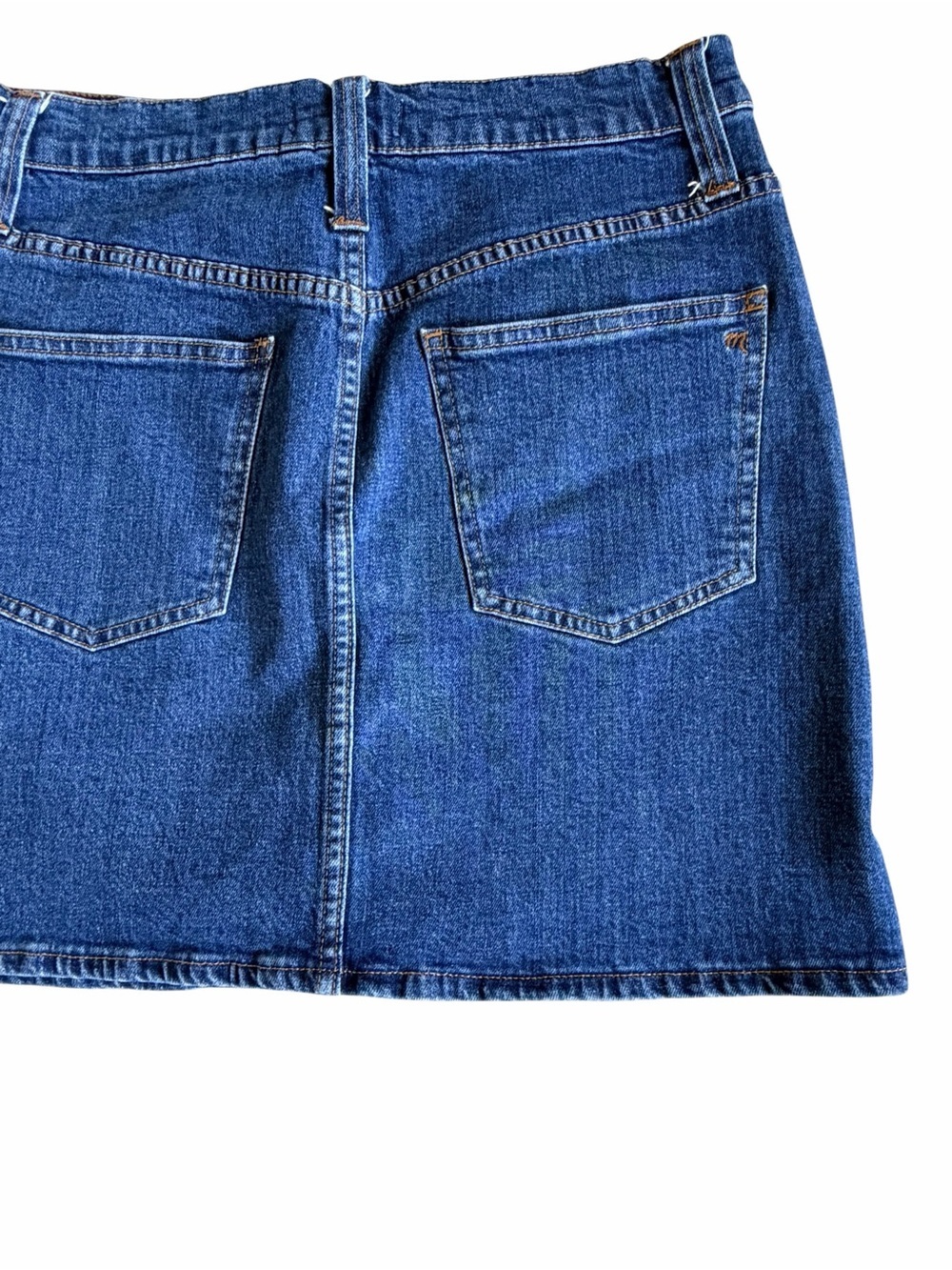 Madewell Indigo Button-Front Denim Mini Skirt - Picture 4 of 6